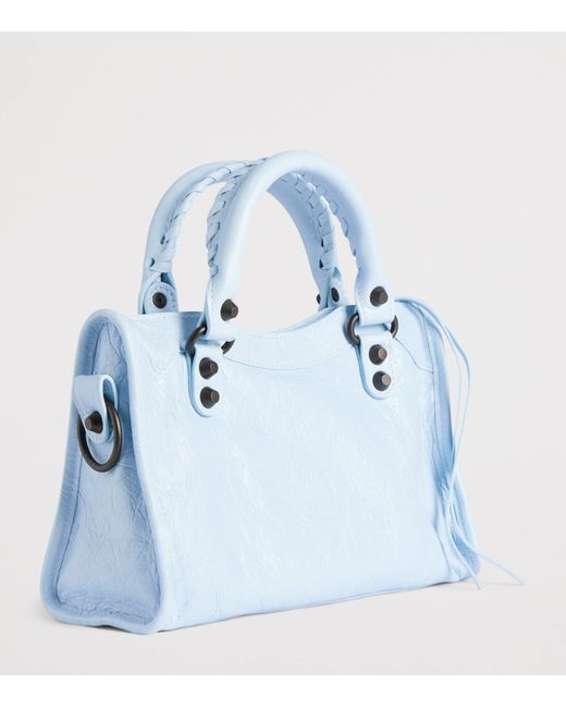 Balenciaga Blue Mini Leather Le City Top-Handle Bag