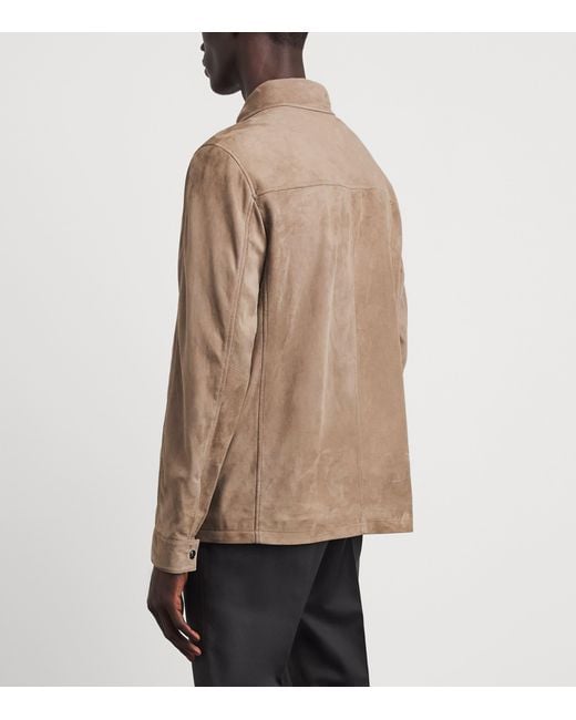 Paul & Shark Brown Aqualeather Suede Jacket for men