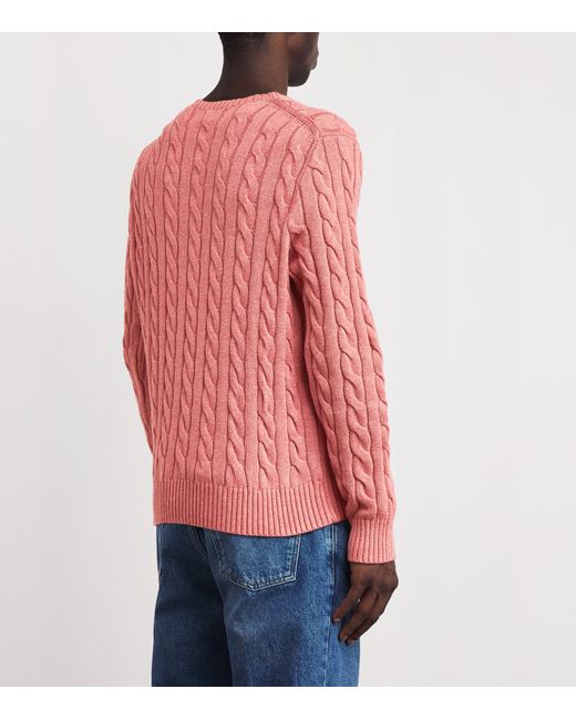 Polo Ralph Lauren Pink Cotton Cable-Knit Sweater for men