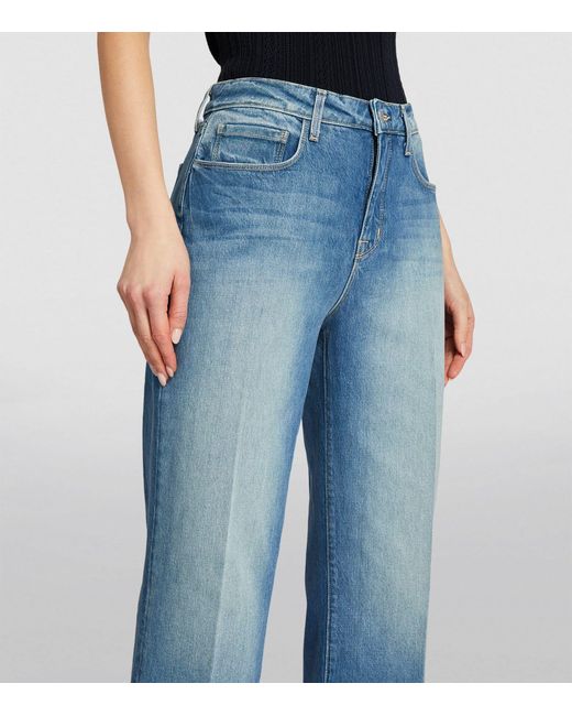 L'Agence Blue Tiana High-rise Wide-leg Jeans