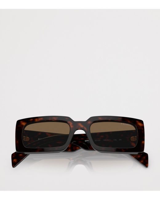 Prada Brown Acetate Pr A07S Rectangular Sunglasses