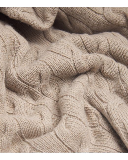 Ralph Lauren Brown Cashmere Cable-Knit Sweater