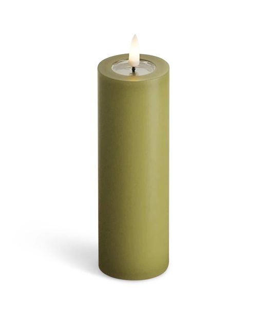 Deluxe Homeart Green Led Pillar Candle