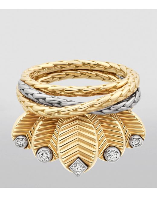 Cartier Metallic And Diamond Grain De Café Ring