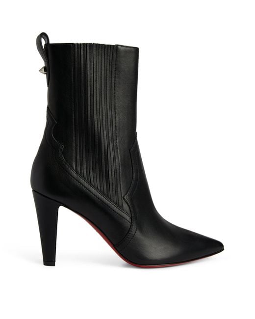 Christian Louboutin Black Santigag Leather Ankle Boots 85