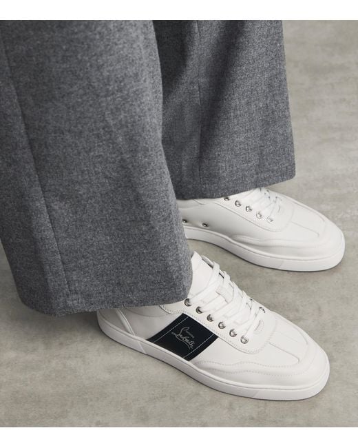 Christian Louboutin White Retero Leather Low-Top Sneakers for men