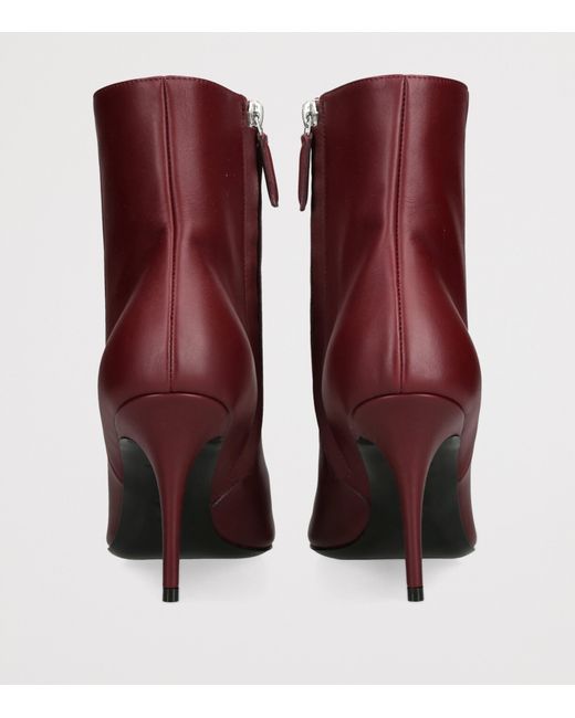 AMINA MUADDI Purple Leather Barbara Ankle Boots 90