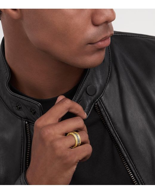 BVLGARI Metallic And Stainless Steel B.Zero1 Two-Band Ring