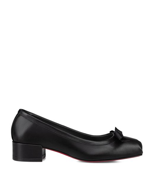 Christian Louboutin Black Mamaflirt Leather Ballet Pumps 30