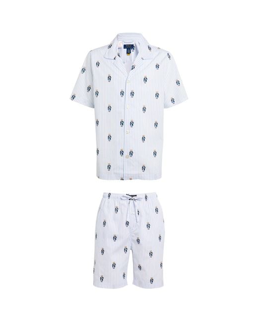 Polo Ralph Lauren White Polo Bear Shorts Pyjama Set for men