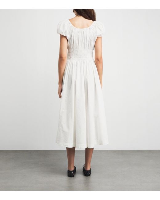 Doen White Organic Cotton Quinn Midi Dress