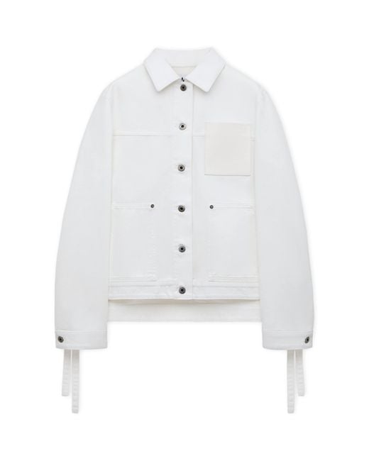 Loewe White X Paula's Ibiza Workwear Side-Tie Denim Jacket