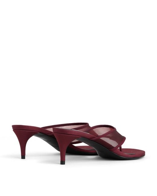 Alaïa Red Mesh Thong Mules 55