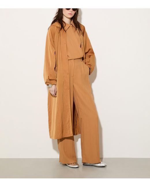 MAX&Co. Brown Hooded Longline Raincoat
