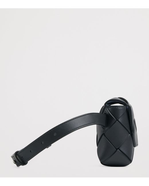 Bottega Veneta Black Leather Intreccio Diago Belt Bag for men