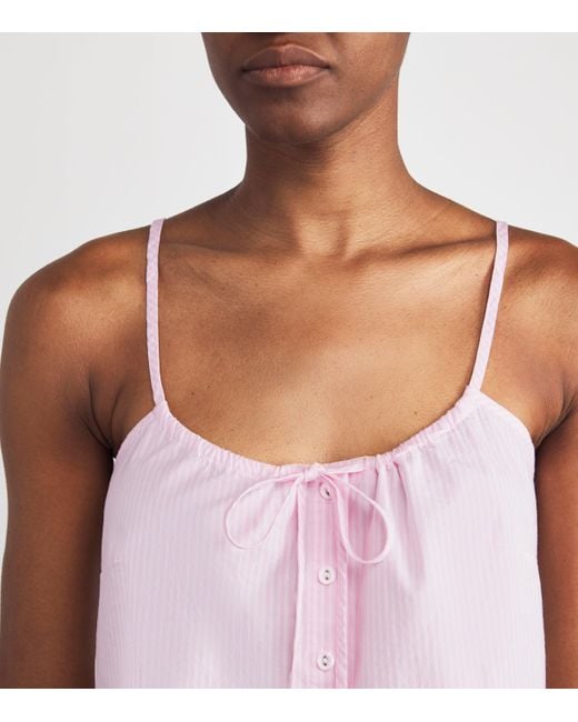 Skims Pink Stretch-Cotton Poplin Sleep Tank Top