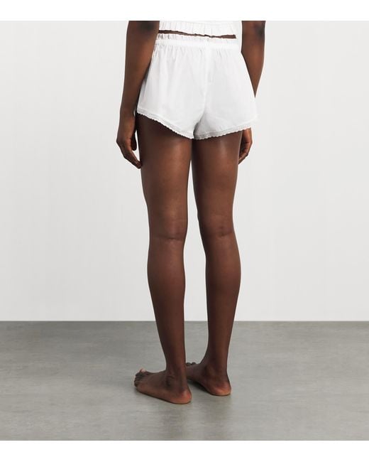 Skims White Cotton-Blend Poplin Apparel Shorts