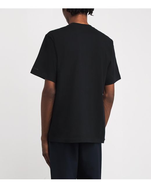 Moose Knuckles Black Rubberised Logo T-Shirt for men
