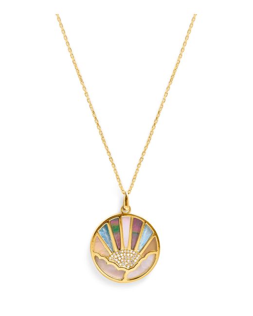 L'Atelier Nawbar Metallic Diamond And Pearl Sunshine Necklace