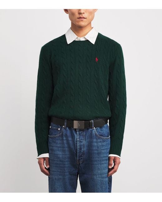 Polo Ralph Lauren Gray Leather Polo Pony Belt for men