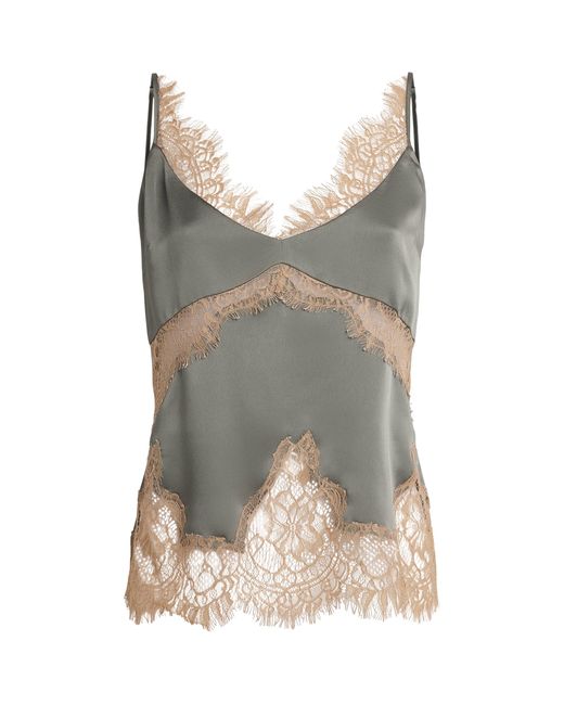 L'Agence Gray Lace-Trim Cami Top