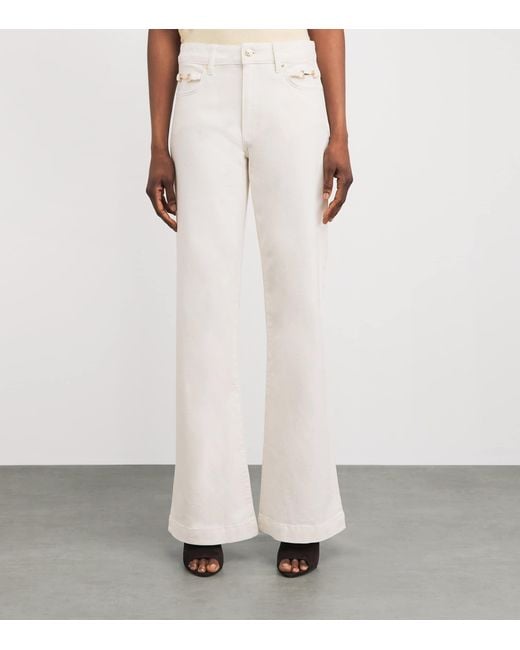 PAIGE White Leenah Wide-Leg Jeans