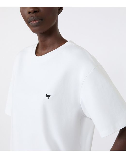 Weekend by Maxmara White Cotton Lace-Hem T-Shirt