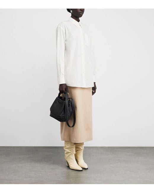 Lafayette 148 New York White Cotton Oversized Shirt