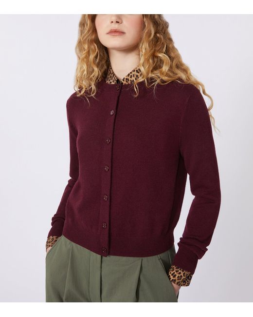 Weekend by Maxmara Purple Wool-Cashmere Cardigan