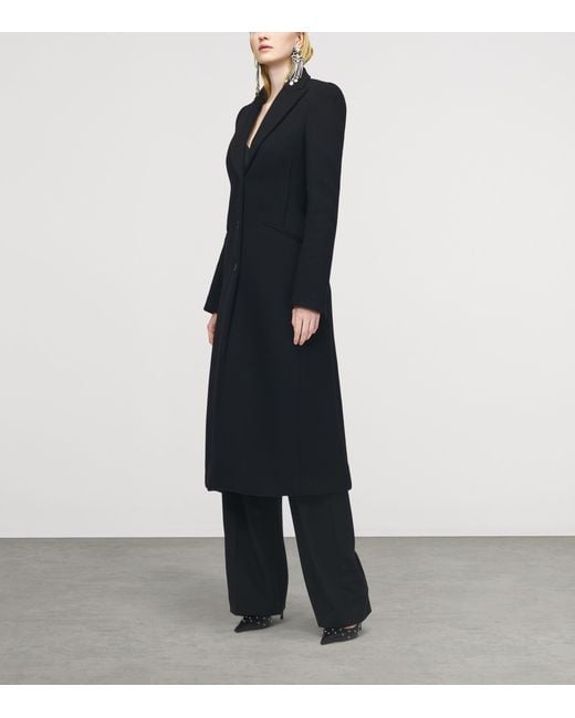McQueen Black Wool Single-Breasted Coat