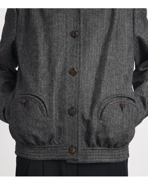 Blazé Milano Gray Virgin Wool-Blend Herringbone Coiba Jacket
