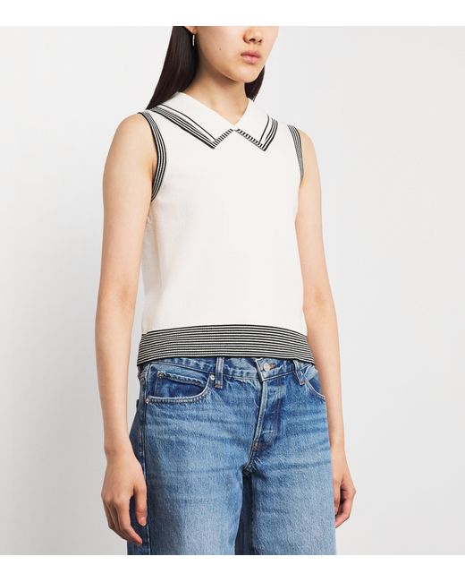 Claudie Pierlot White Wool-Blend Sailor Top