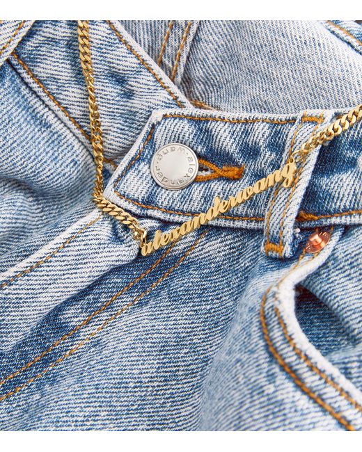 Alexander Wang Blue Chain-detail Straight Jeans
