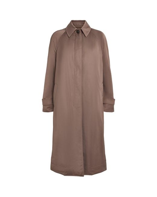 Vince Brown Satin Trench Coat