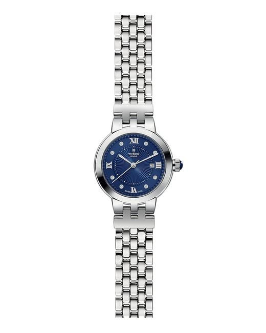 Tudor Blue Stainless Steel And Diamond Clair De Rose Watch