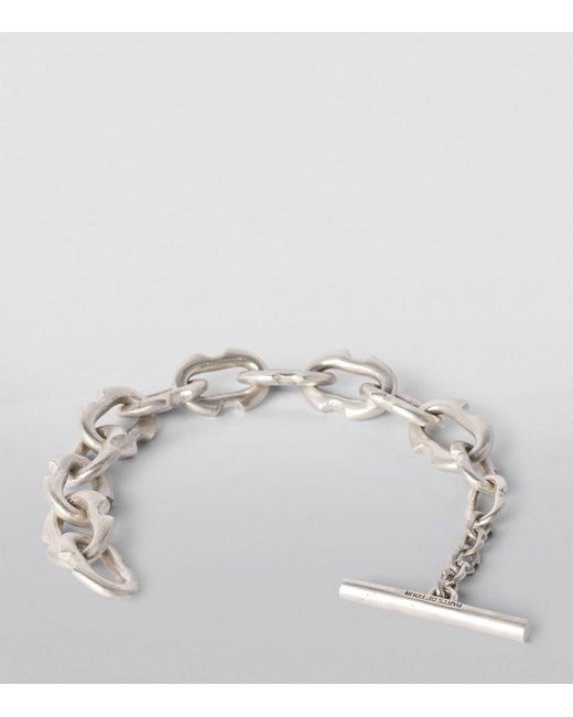 Parts Of 4 Metallic Acid-treated Silver Deco Link Bracelet