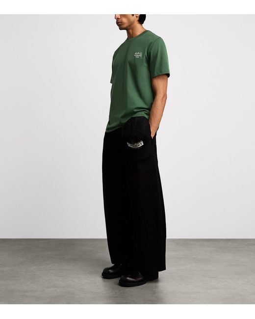 A.P.C. Green Organic Cotton Rue Madame Logo T-Shirt for men