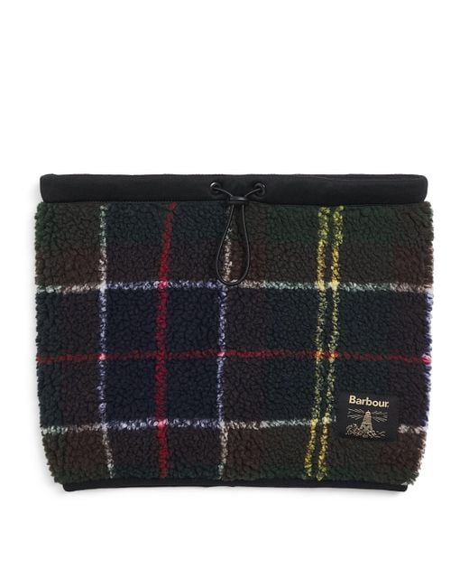 Barbour Black Field Fleece Tartan Snood for men