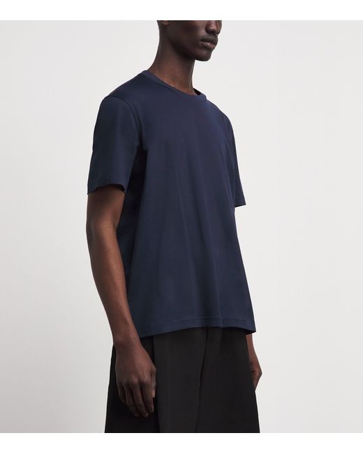Brioni Blue Cotton Short-Sleeve T-Shirt for men
