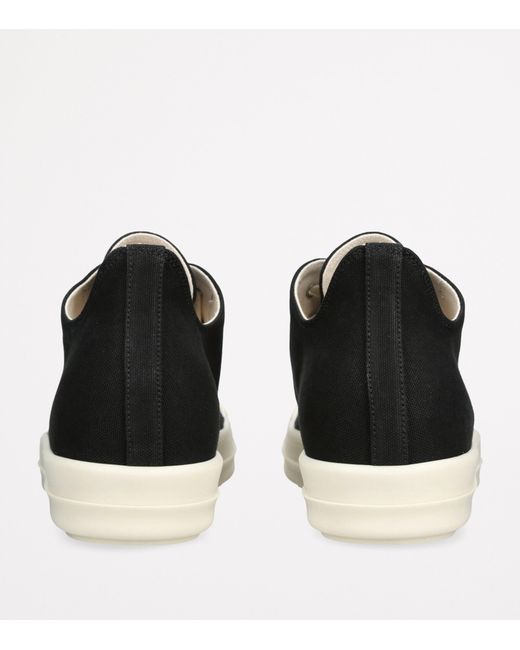 Rick Owens Black Canvas Low-Top Sneakers for men