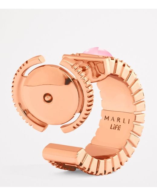 Marli New York Pink Mini, Diamond And Quartzite Life Hoop Earrings