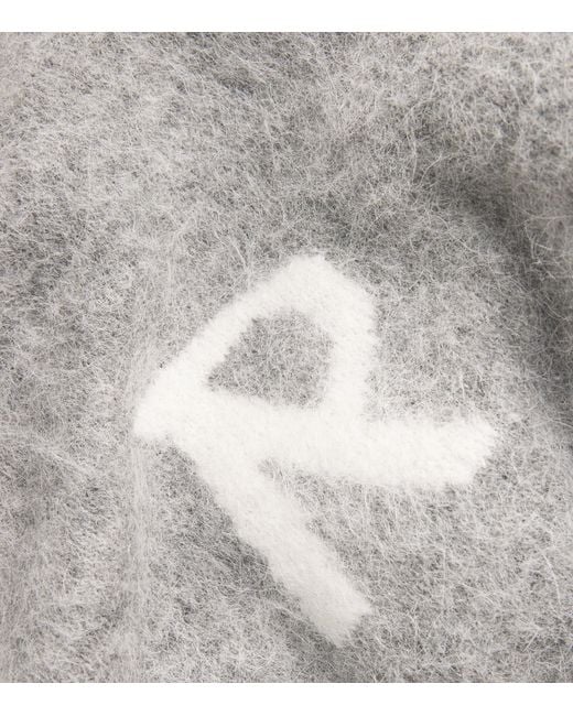 Represent Gray Alpaca-Blend Logo Oversized Sweater for men