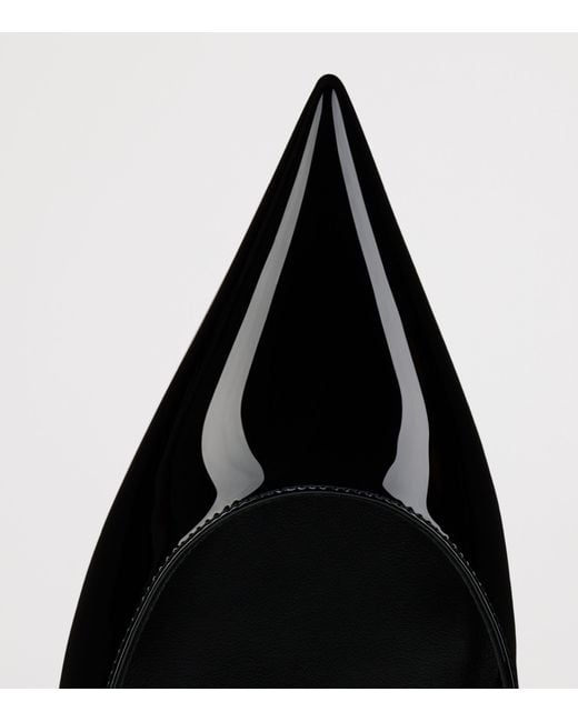 Christian Louboutin Black Miss Z Sling Patent Leather Slingback Pumps 60
