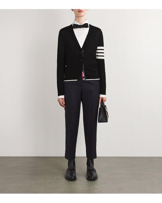 Thom Browne Black Virgin Wool Cardigan