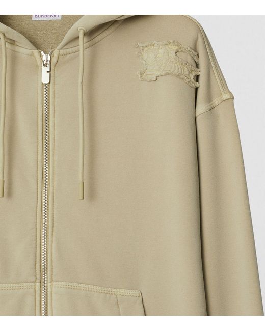 Burberry Natural Cotton-blend Zipped Hoodie for men