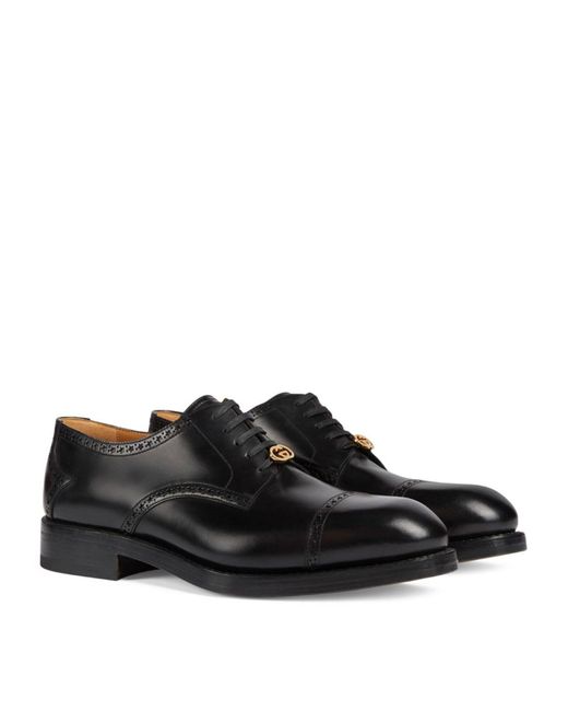 Gucci Black Leather Brogues for men