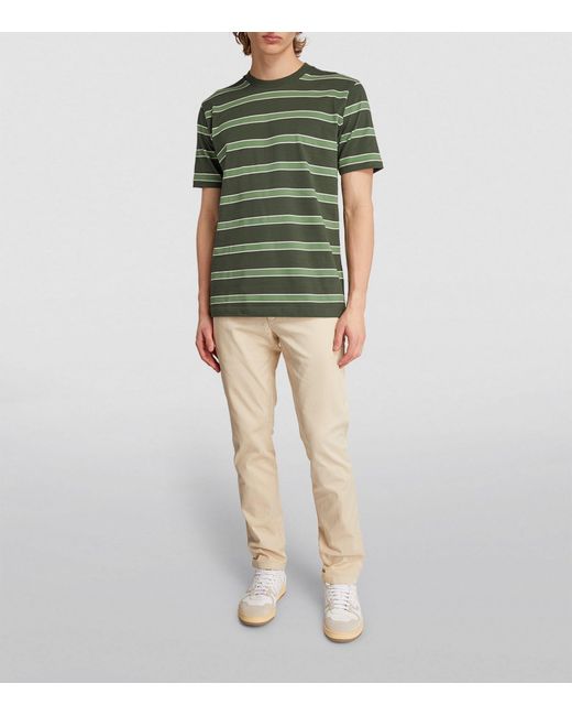 Norse Projects Green Striped Johannes T-shirt for men