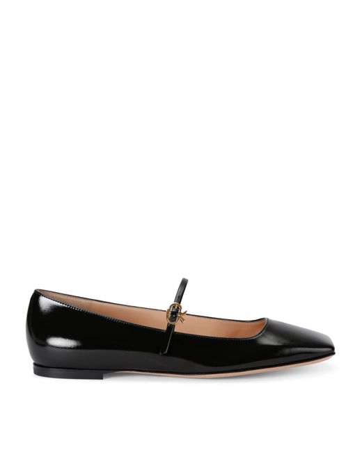 Gianvito Rossi Black Leather Christina 05 Mary Janes