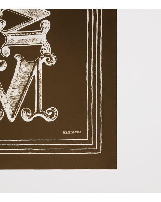 Max Mara Metallic Silk Logo Scarf
