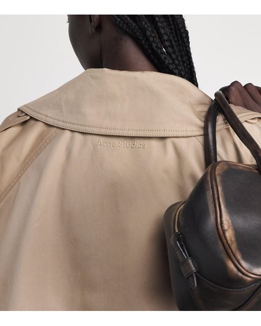 Acne Natural Cotton Cropped Trench Coat